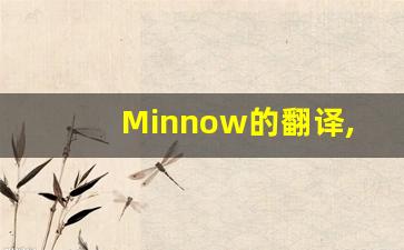 Minnow的翻译,Minnow怎么读,Minnow造句及用法-第1张图片-我的生活随想