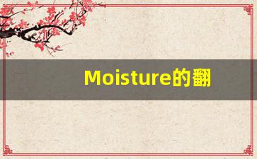 Moisture的翻译,Moisture怎么读,Moisture造句及用法-第1张图片-我的生活随想