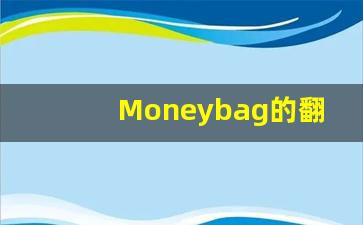 Moneybag的翻译,Moneybag怎么读,Moneybag造句及用法-第1张图片-我的生活随想