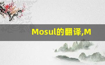 Mosul的翻译,Mosul怎么读,Mosul造句及用法-第1张图片-我的生活随想