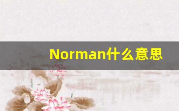 Norman什么意思,Norman中文翻译,Norman用法及例句,Norman怎么读-第1张图片-我的生活随想