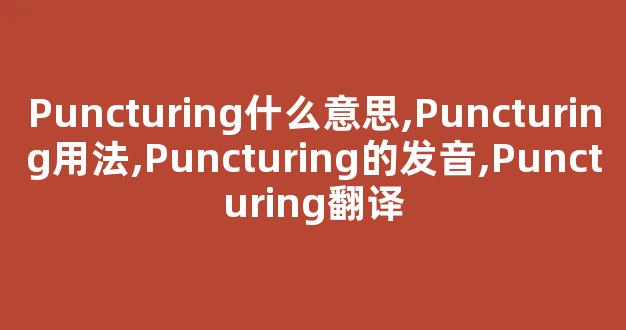 Puncturing什么意思,Puncturing用法,Puncturing的发音,Puncturing翻译-第1张图片-我的生活随想 Puncturing什么意思,Puncturing用法,Puncturing的发音,Puncturing翻译-第1张图片-我的生活随想