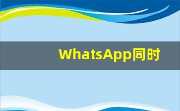 WhatsApp同时几个账号