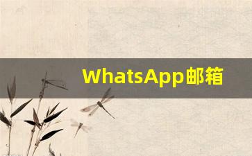 WhatsApp邮箱怎么申请