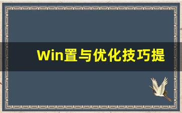 Win置与优化技巧提升工作效率(win10优化设置)插图