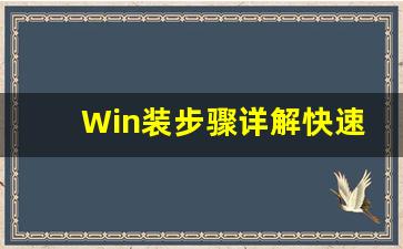 Win装步骤详解快速上手(win装系统教程)插图