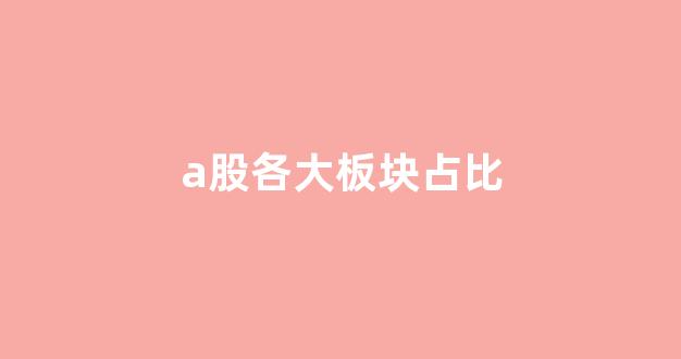 a股各大板块占比(a股各大板块占比多少)_https://www.nalian8.com_创业板_第1张