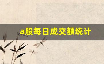 a股每日成交额统计(a股每天成交额怎么看)_https://www.wanyuyiyao.com_上交所_第1张