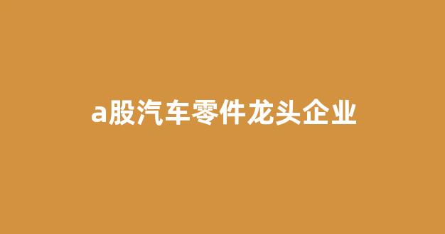a股汽车零件龙头企业(中国a股汽车龙头企业)_https://www.eamstsz.com_北交所_第1张