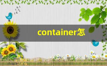 container怎么读,container中文翻译,container什么意思,container用法及例句-第1张图片-我的生活随想