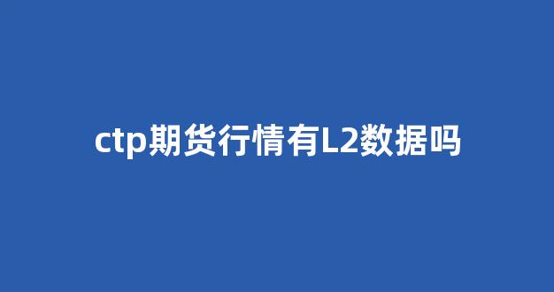 ctp期货行情有L2数据吗_https://www.jnskb.com_效果图_第1张
