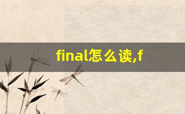 final怎么读,final中文翻译,final什么意思,final用法及例句-第1张图片-我的生活随想