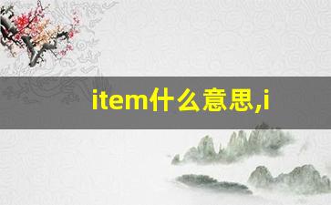 item什么意思,item中文翻译,item用法及例句,item怎么读-第1张图片-我的生活随想