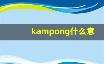 kampong什么意思,kampong造句用法,kampong的发音,kampong中文翻译-第1张图片-我的生活随想