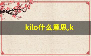 kilo什么意思,kilo中文翻译,kilo用法及例句,kilo怎么读-第1张图片-我的生活随想