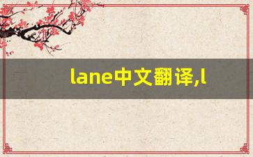 lane中文翻译,lane发音,lane用法及例句,lane是什么意思-第1张图片-我的生活随想