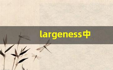largeness中文意思,largeness中文翻译,largeness用法及例句,largeness语法-第1张图片-我的生活随想