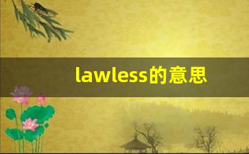 lawless的意思,lawless同义词,lawless用法及例句,lawless语法-第1张图片-我的生活随想