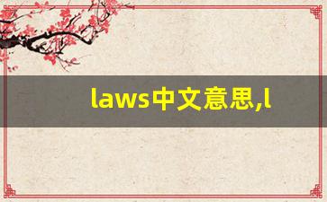 laws中文意思,laws中文翻译,laws用法及例句,laws语法-第1张图片-我的生活随想