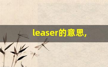 leaser的意思,leaser同义词,leaser用法及例句,leaser语法-第1张图片-我的生活随想