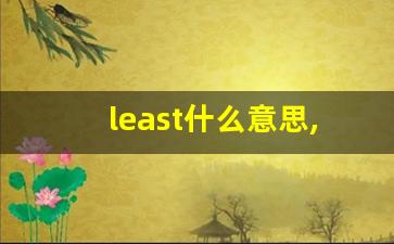 least什么意思,least中文翻译,least用法及例句,least怎么读-第1张图片-我的生活随想