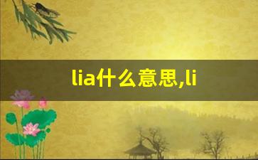 lia什么意思,lia中文翻译,lia用法及例句,lia怎么读-第1张图片-我的生活随想