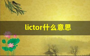 lictor什么意思,lictor中文翻译,lictor用法及例句,lictor怎么读-第1张图片-我的生活随想