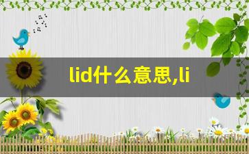 lid什么意思,lid中文翻译,lid用法及例句,lid怎么读-第1张图片-我的生活随想