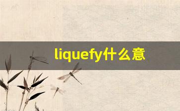 liquefy什么意思,liquefy中文翻译,liquefy用法及例句,liquefy怎么读-第1张图片-我的生活随想