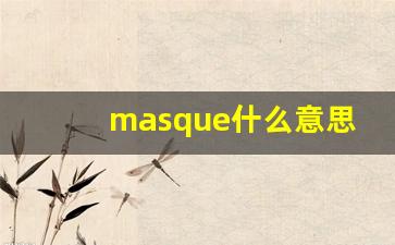 masque什么意思,masque中文翻译,masque用法及例句,masque怎么读-第1张图片-我的生活随想