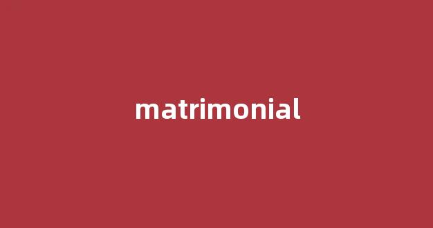 Matrimonial中文翻译,Matrimonial是什么意思,Matrimonial发音、用法及例句-第1张图片-我的生活随想