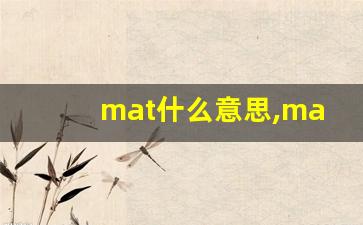 mat什么意思,mat中文翻译,mat用法及例句,mat怎么读-第1张图片-我的生活随想