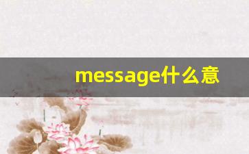 message什么意思,message中文翻译,message用法及例句,message怎么读-第1张图片-我的生活随想
