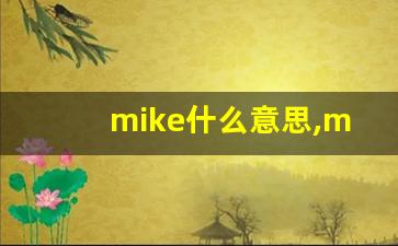 mike什么意思,mike中文翻译,mike用法及例句,mike怎么读-第1张图片-我的生活随想