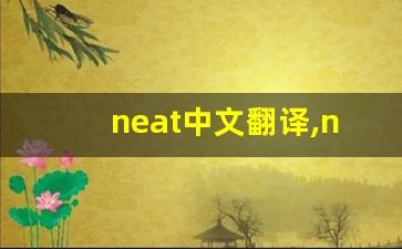 neat中文翻译,neat发音,neat用法及例句,neat是什么意思-第1张图片-我的生活随想
