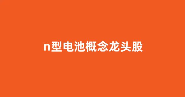 n型电池概念龙头股(n型电池还是p型电池)_https://www.shshucaipeisong.com_创业板_第1张