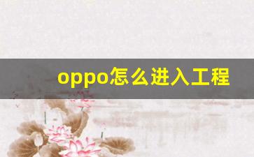 oppo怎么进入工程模式(oppo怎么进入工程模式的测试键)_https://www.nalian8.com_创业板_第1张