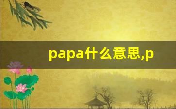 papa什么意思,papa中文翻译,papa用法及例句,papa怎么读-第1张图片-我的生活随想