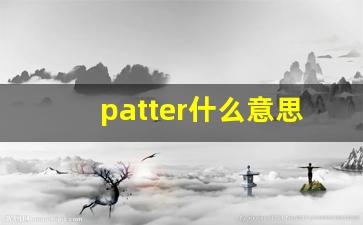 patter什么意思,patter中文翻译,patter用法及例句,patter怎么读-第1张图片-我的生活随想