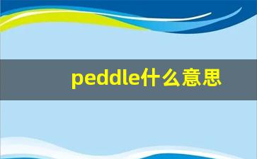 peddle什么意思,peddle中文翻译,peddle用法及例句,peddle怎么读-第1张图片-我的生活随想