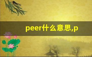 peer什么意思,peer中文翻译,peer用法及例句,peer怎么读-第1张图片-我的生活随想