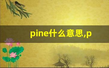 pine什么意思,pine中文翻译,pine用法及例句,pine怎么读-第1张图片-我的生活随想