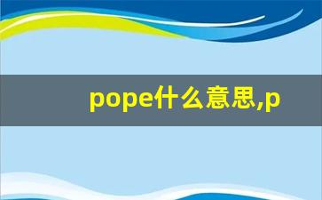 pope什么意思,pope中文翻译,pope用法及例句,pope怎么读-第1张图片-我的生活随想