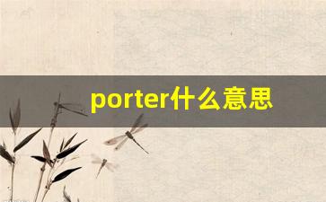 porter什么意思,porter中文翻译,porter用法及例句,porter怎么读-第1张图片-我的生活随想