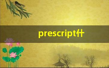 prescript什么意思,prescript中文翻译,prescript用法及例句,prescript怎么读-第1张图片-我的生活随想