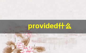 provided什么意思,provided中文翻译,provided用法及例句,provided怎么读-第1张图片-我的生活随想