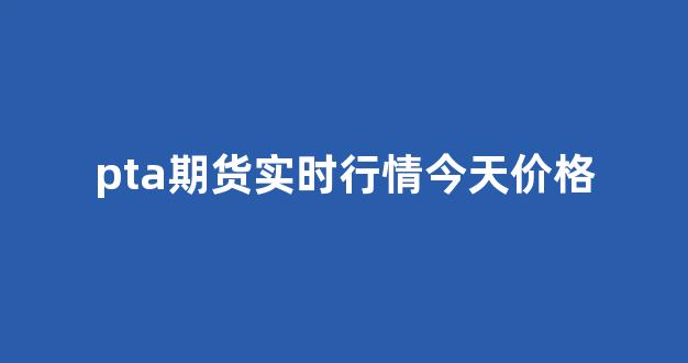 pta期货实时行情今天价格(期货pta今日行情)_https://www.cangshenghg.com_财经新闻_第1张