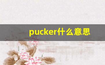 pucker什么意思,pucker中文翻译,pucker用法及例句,pucker怎么读-第1张图片-我的生活随想