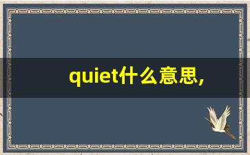 quiet什么意思,quiet中文翻译,quiet用法及例句,quiet怎么读-第1张图片-我的生活随想
