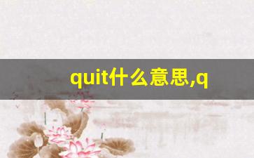 quit什么意思,quit中文翻译,quit用法及例句,quit怎么读-第1张图片-我的生活随想